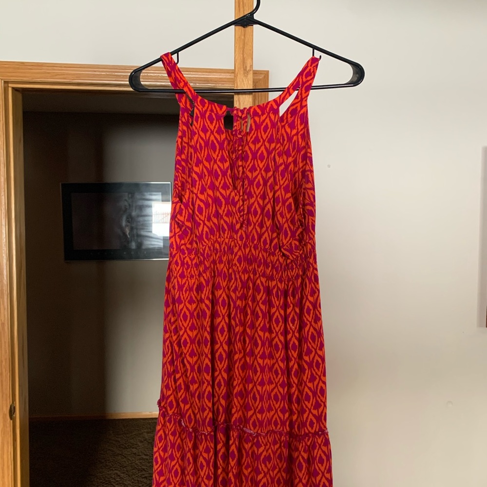 Front tie up patterned dress